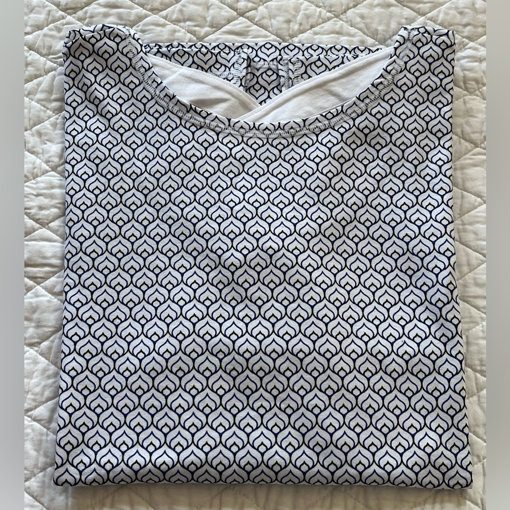 T by TALBOTS CROSS BACK TUNIC SZ M